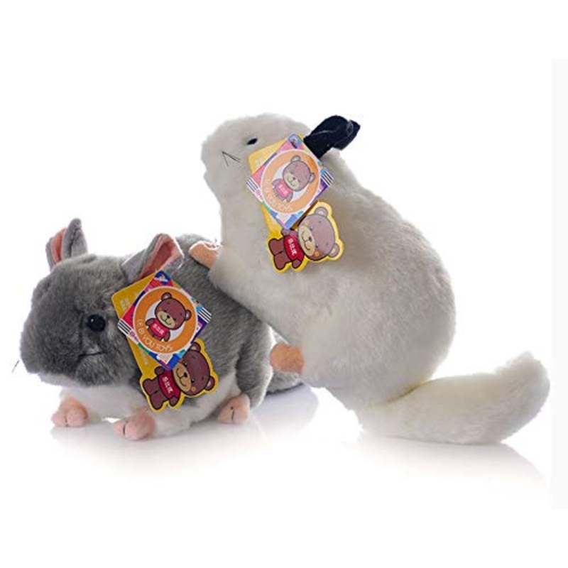 Cute Rabbit 12 Inch Chinchilla Plush Toy Stuffed Animal Toy Plush Animal Doll (Gray + White)