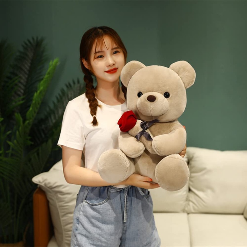 Shafish Cute Plush Rose Bear Stuffed Animal Teddy Bear Plush Toy Gift For Children And Girls (Light Brown, 45Cm/17.7In)