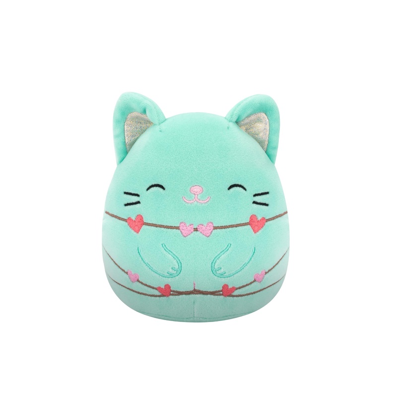 Squishmallows Original 5In Charisma The Mint Cat With Heart String Lights - Official Jazwares Plush (Little)