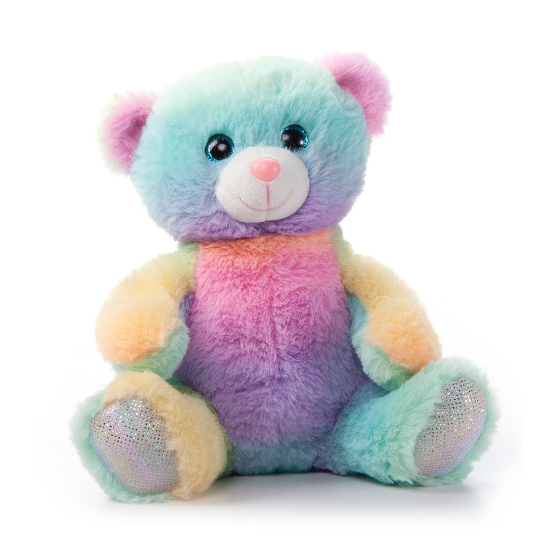 The Petting Zoo Bear Stuffed Animal Plushie, Ombrez Animals, Rainbow Zoologee Bear Plush Toy 9 Inches