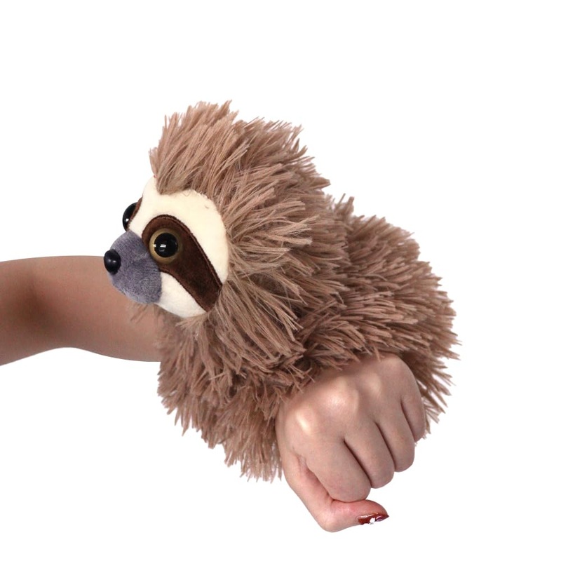 The Petting Zoo Sloth Stuffed Animal Plushie Slap Bracelet, Gifts For Kids, Slapstix Wildlife Animals, Sloth Plush Toy, 10 Inche