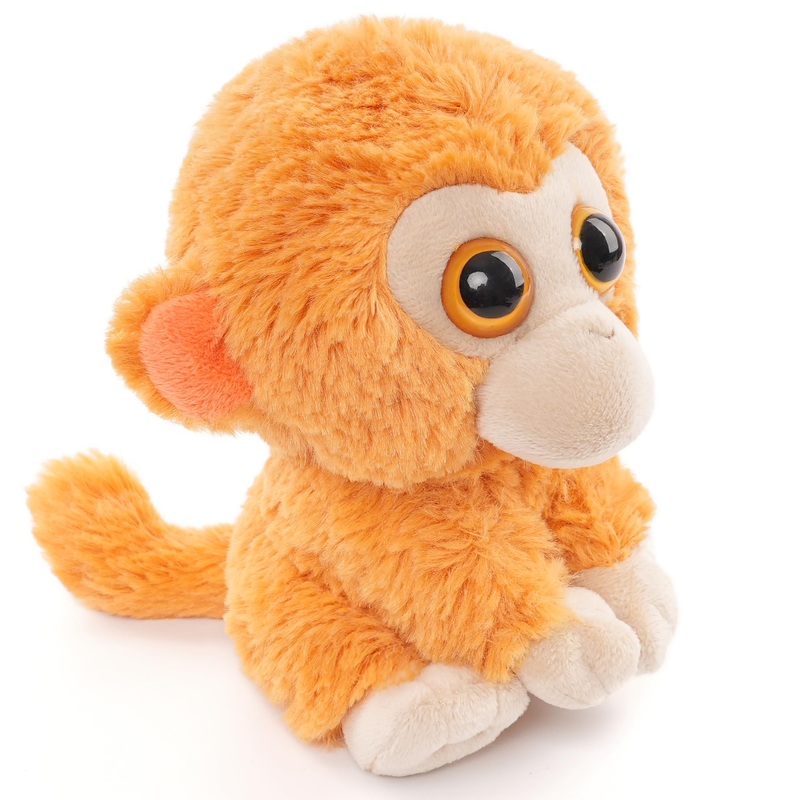 Weigedu Baby Small Monkey Toy Stuffed Animal, Cute Plush Gifts For Kids Birthday Bedtime Easter, 5.9'' Yellow Golden