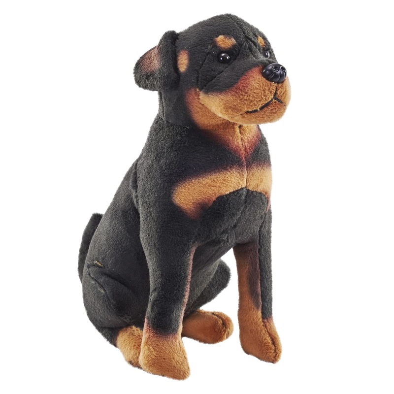 Wild Republic Rescue Dog, Rottweiler, Stuffed Animal, With Sound, 5.5 Inches, Gift For Kids, Plush Toy, Fill Is Spun Recycled Wa
