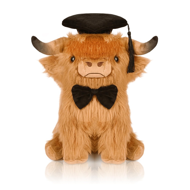 Yzxzm Graduation Highland Cow Stuffed Animal, Graduation Plush Gifts For Class Of 2024 Kindergarten Preschool High School & Coll