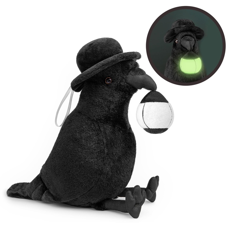 Zhongxin Made Crow Plush Toy - Luminous Crow Stuffed Animals 10In, Cute Crow Bird Raven Animal Dolls, Gift Toys For Kids Birthda