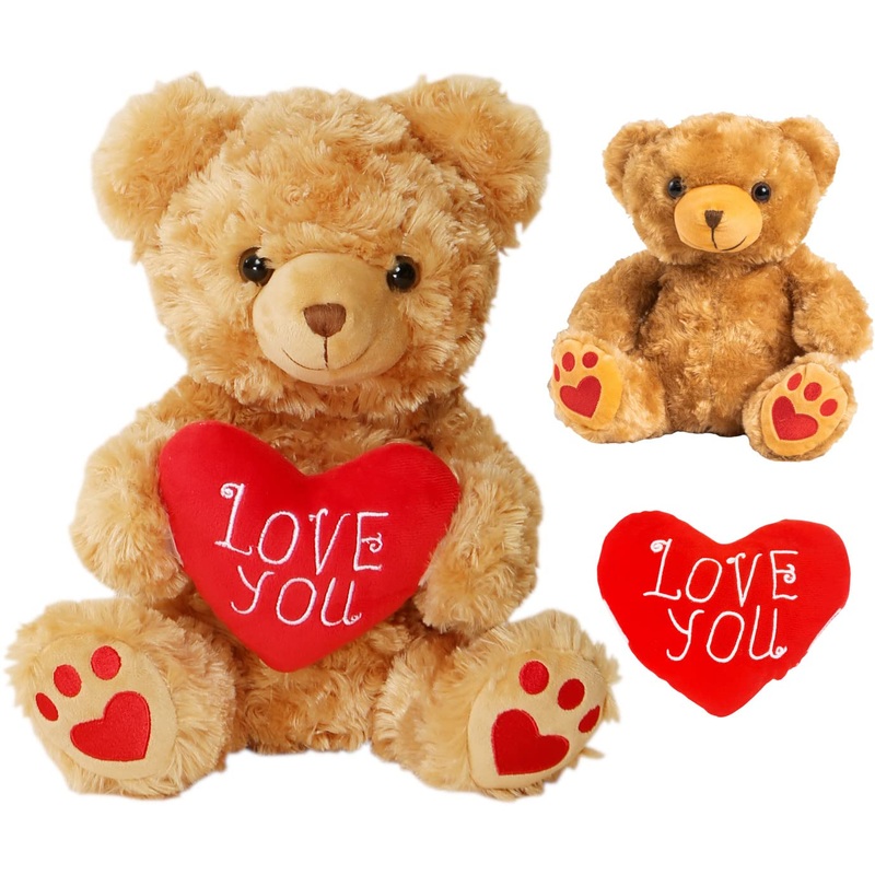 Zillywood 9'' Talking Teddy Bear Repeats What You Say. Repeating Talking Teddy Bear Gift For Her. I Love You Gifts For Valentine