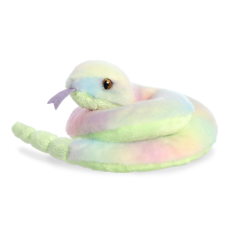 Aurora Adorable Mini Flopsie Lula Snake Stuffed Animal - Playful Ease - Timeless Companions - Multicolor 8 Inches
