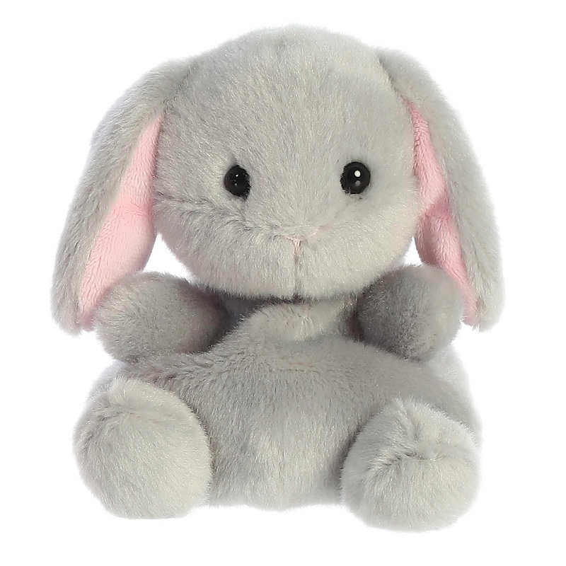 Aurora Adorable Palm Pals Pebbles Bunny Stuffed Animal - Pocket-Sized Play - Collectable Fun - Grey 5 Inches