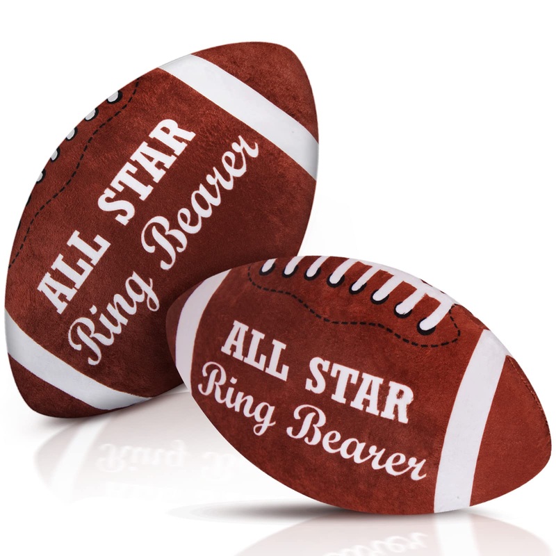 Deekin 2 Pcs 12 Inch All Star Ring Bearer Football Plush Baby Football Stuffed Fluffy Toddler Thank You Wedding Gift For Wedding