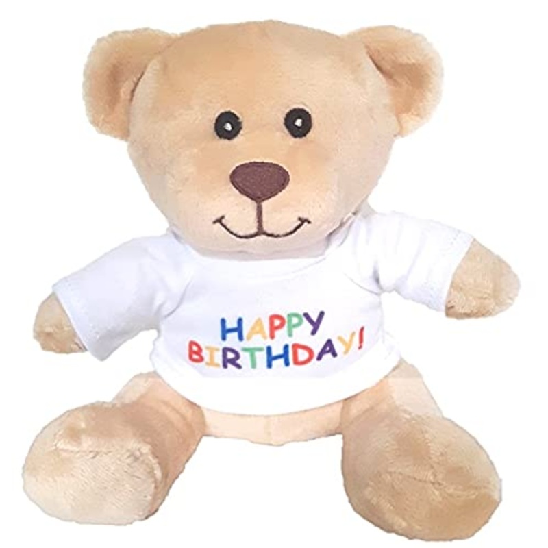 Hug-A-Booboo Happy Birthday Small Plush 6'' Teddy Bear - Super Cute Little Stuffed Animal Bear With Happy Birthday!    Message T