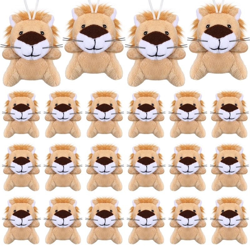 Shappy 30 Pcs Mini Lion/Tiger Stuffed Animal Toys Small Lion/Tiger Stuffed Animals Bulk Baby Shower Safari Nursery Decor Birthda
