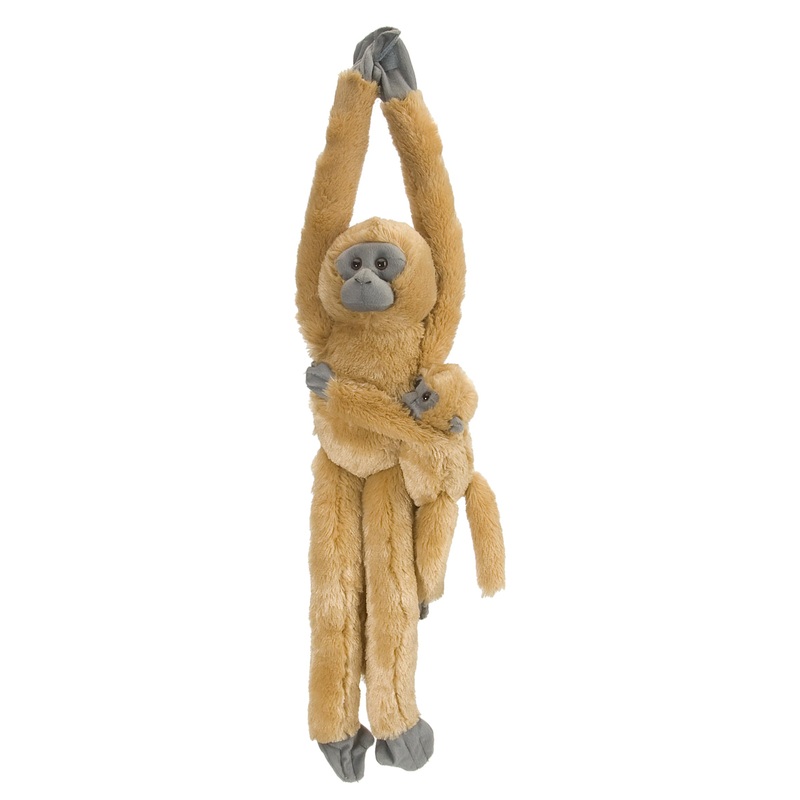 Wild Republic Common Langur W/Baby Plush, Monkey Stuffed Animal, Plush Toy, Gifts For Kids, Hanging 20 Inches