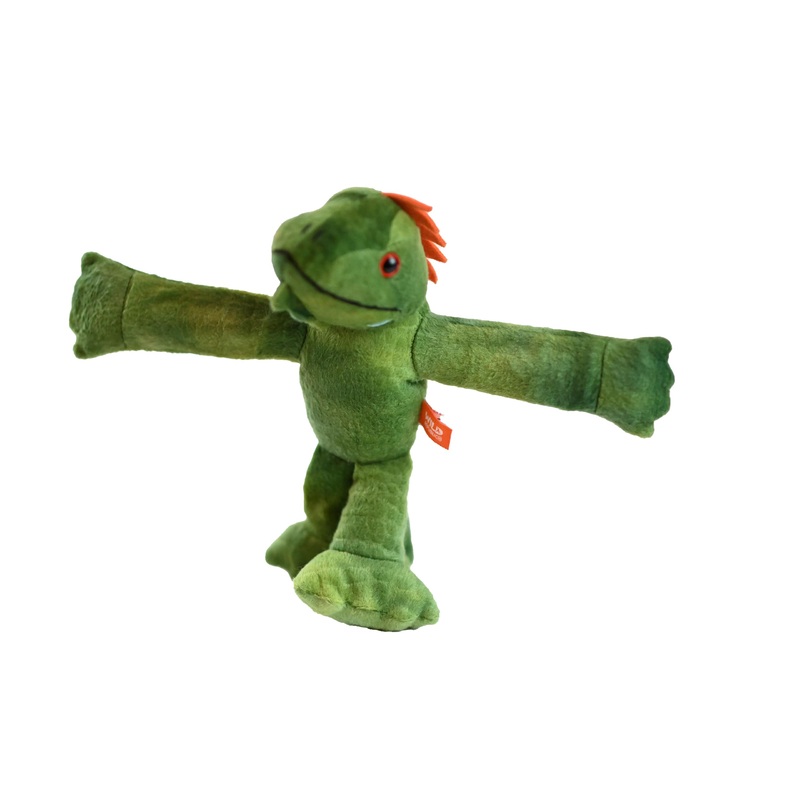 Wild Republic Huggers Iguana, Stuffed Animal, 8 Inches, Slap Bracelet, Plush Toy, Fill Is Spun Recycled Water Bottles