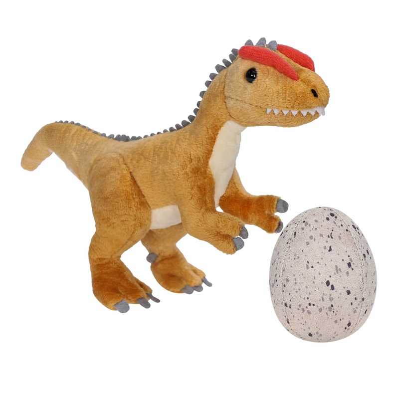Wilomis Baby Dinosaur Stuffed Animal - Yellow Dino Dilophosaurus With Egg Dinosaur Plush Toy, Soft Stuffed Dinosaurs For Boys 3-