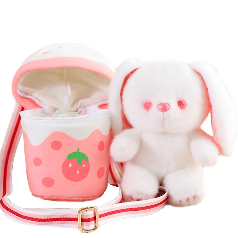 Xerun Cute Rabbit Stuffed Animals?Premium Plush Puppy Stuffed Animal With Backpack 10 Inch Stuffed Rabbit And Bag Gift For Kids(