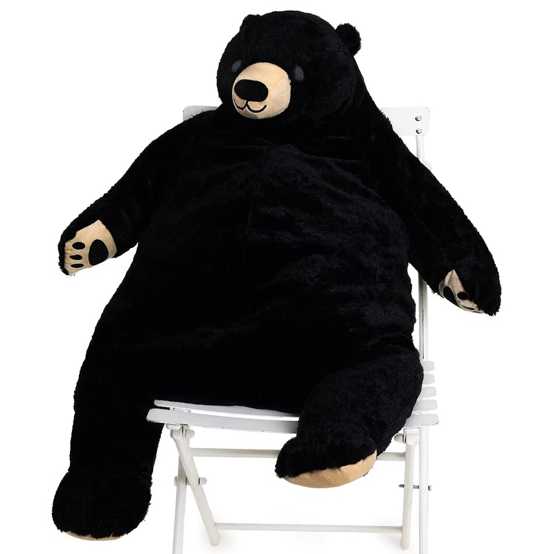 Yeqivo Giant Djungelskog Bear Huge Black Bear, Simulation Giant Stuffed Bear Soft Big Bear Plush Toy Gifts For Kids Girlfriend(B