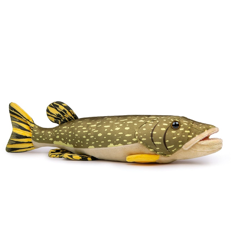 Zhongxin Made Simulation Northern Pike Stuffed Plush Toy- 18.5Inch Lifelike Depth Ocean Animals Pike Plushie Toys Figur, Super S