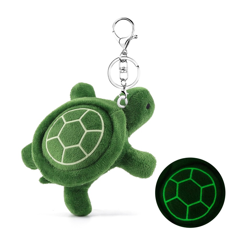 Anboor Small Turtle Stuffed Animals 5.1 Inch Glow In The Dark Turtle Plush Keychain Toy, Birthday Party Favor Bag Backpacks Car