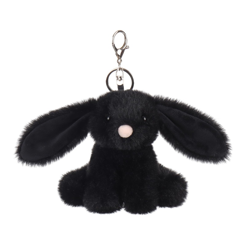 Apricot Lamb Cute Toys Plush Black Bunny Rabbit Stuffed Animal Soft Keychain For Kids Bag, Purse, Backpack, Handbag (Black Bunny