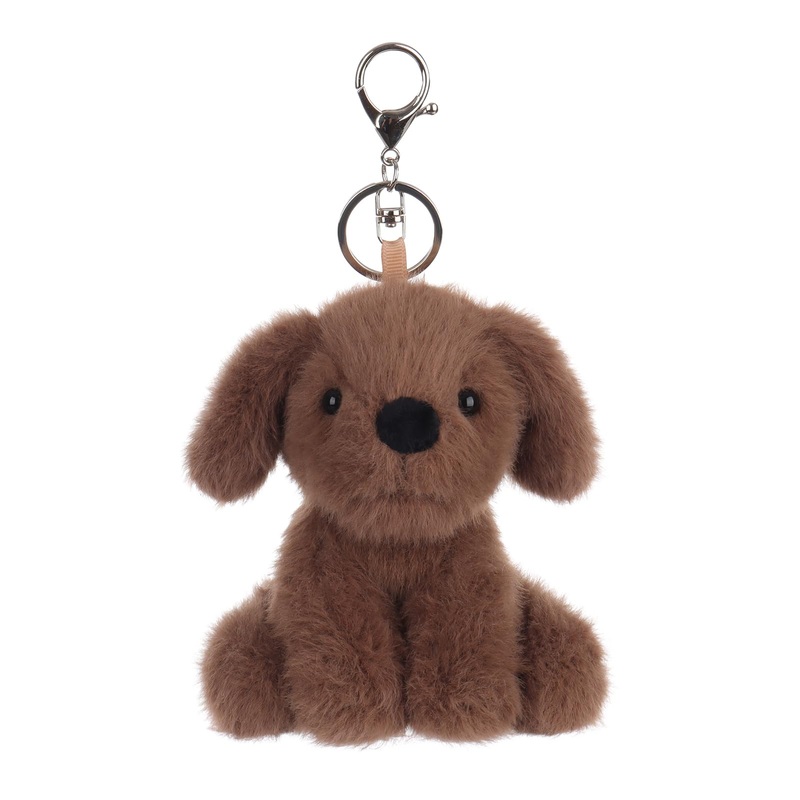 Apricot Lamb Cute Toys Plush Chocolate Labrador Dog Puppy Stuffed Animal Soft Keychain For Kids Bag, Purse, Backpack, Handbag (C