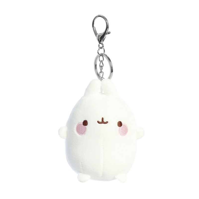 Aurora Playful Molang Keychain Stuffed Animal - Adorable Characters - Playful Fun - White 4 Inches