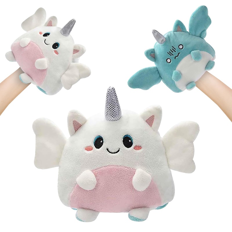 Double-Sided Flip Plush Toy,Reversible Stuffed Animal Mood Plush Flip Show Your Mood At All Times (Angel)