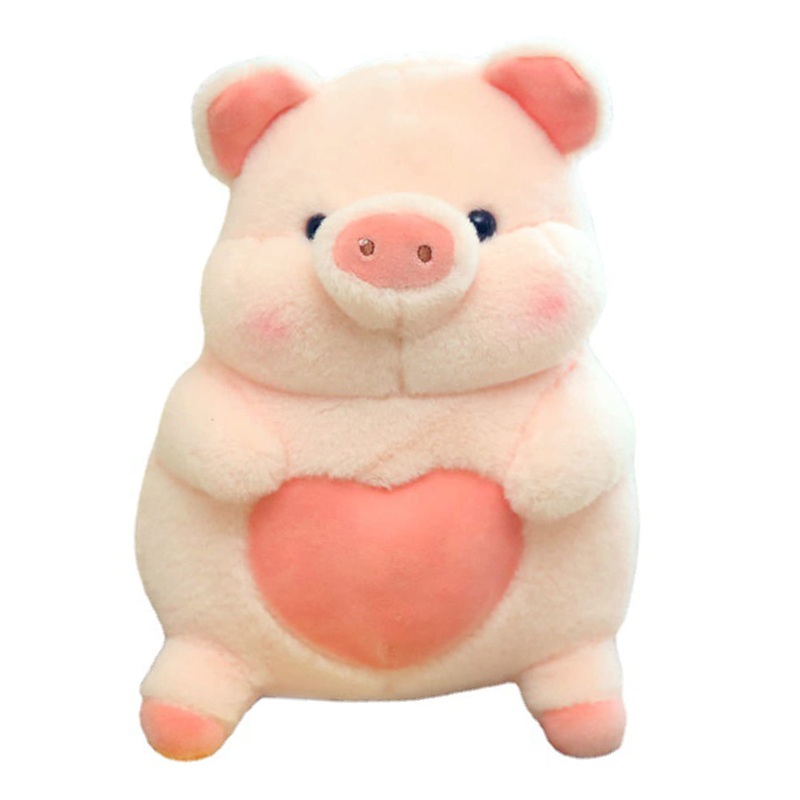 Ruzucoda Plush Pig Stuffed Animals Soft Toys Holding Love Heart Dolls Gifts For Girls Girlfriend Lover Pink 8 Inches