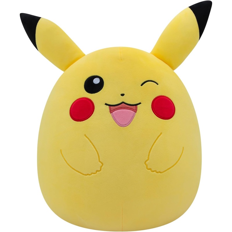 Squishmallows Original 14-Inch Winking Pikachu Pok  Mon Plush - Ultrasoft Official Jazwares Plush (Large)