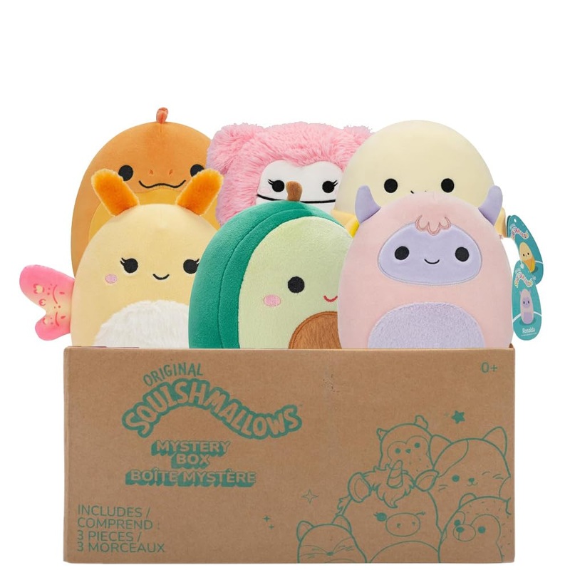 Squishmallows Original Mystery Box 5-Inch Plush 6 Pack Styles Will Vary In Surprise Box That Includes Six 5'' Plush