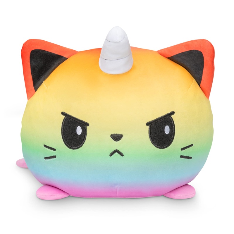 Teeturtle - Giant Moody Kittencorn Plushie - Angry Rainbow - Huggable, Soft, Pillowy, Sensory Toy Stuffed Animals That Show Your