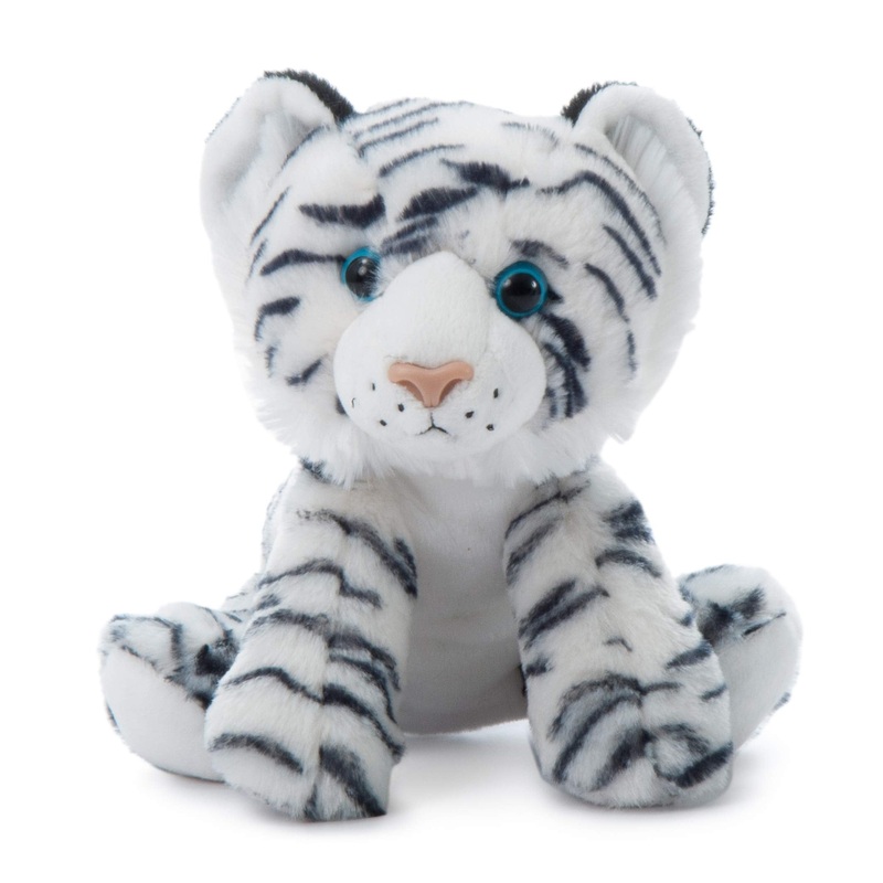 The Petting Zoo Tiger Stuffed Animal, Gifts For Kids, Wild Onez Zoo Animals, White Tiger Plush Toy 9 Inches