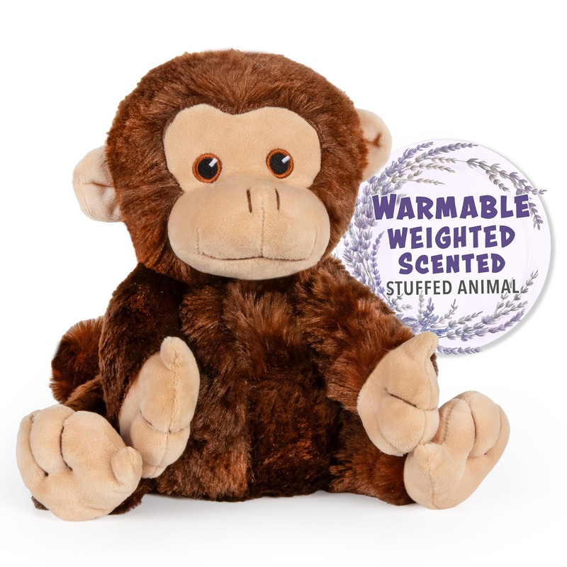 Warm Pals - Marvin The Monkey - 1.5Lbs - Cozy Microwavable Lavender Scented Plush Toys - Heated Stuffed Animal - Heatable Coolab