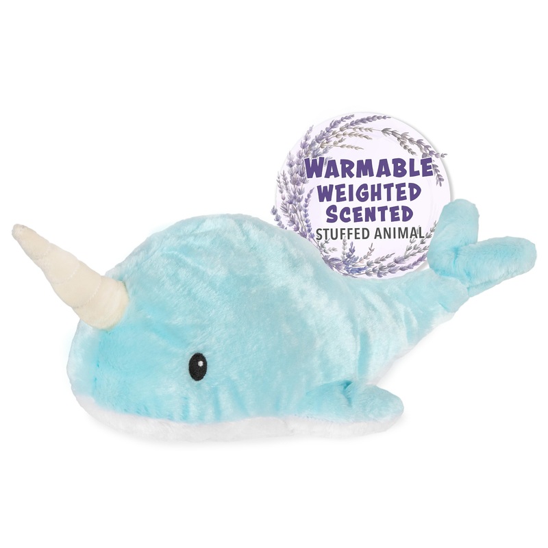 Warm Pals - Nori The Narwhal - 1.5Lbs - Cozy Microwavable Lavender Scented Plush Toys - Heated Stuffed Animal - Heatable Coolabl