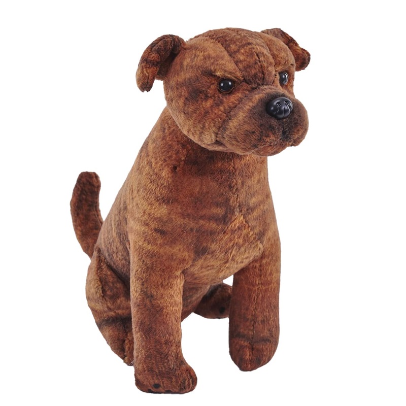 Wild Republic Rescue Dog, Staffordshire Bull Terrier, Stuffed Animal, With Sound, 5.5 Inches, Gift For Kids, Plush Toy, Fill Is