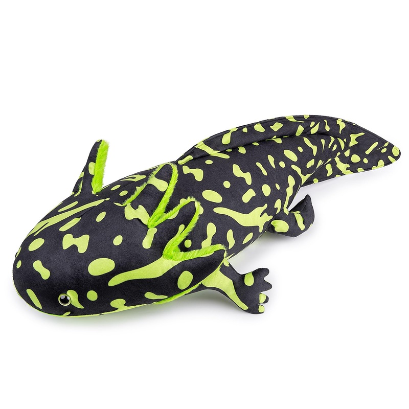 Zhongxin Made Axolotl Plush Toy - 18'' Green Axolotl Fish Creepy Stuffed Animals Cute Green Reptilian Toys Real Plushie Toy, Uni