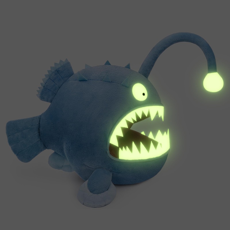 Zhongxin Made Luminous Anglerfish Plush Toy - 12'' Blue Anglerfish Creepy Stuffed Animals, Blue Creepy Sea Life Goosefish Lanter