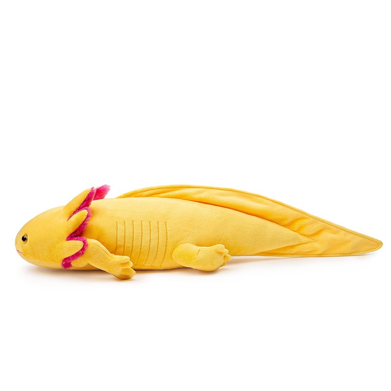 Zhongxin Made Simulation Axolotl Plush Toy-20 Soft Realistic Yellow Axolotl Fish Lizard Creepy Stuffed Animals Cute Yellow Repti