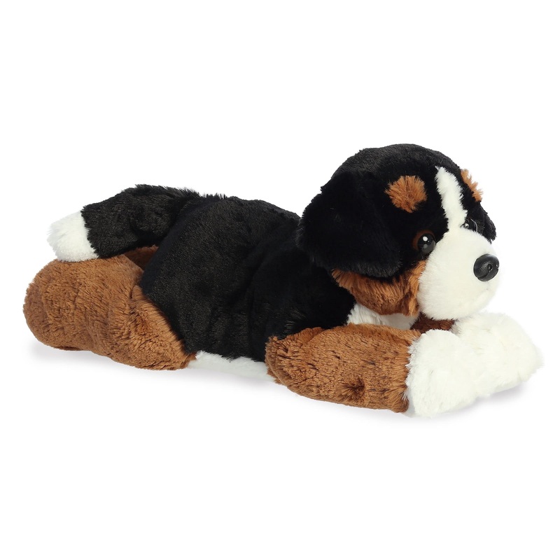 Aurora Adorable Flopsie Bernie Mountain Dog Stuffed Animal - Playful Ease - Timeless Companions - White 12 Inches