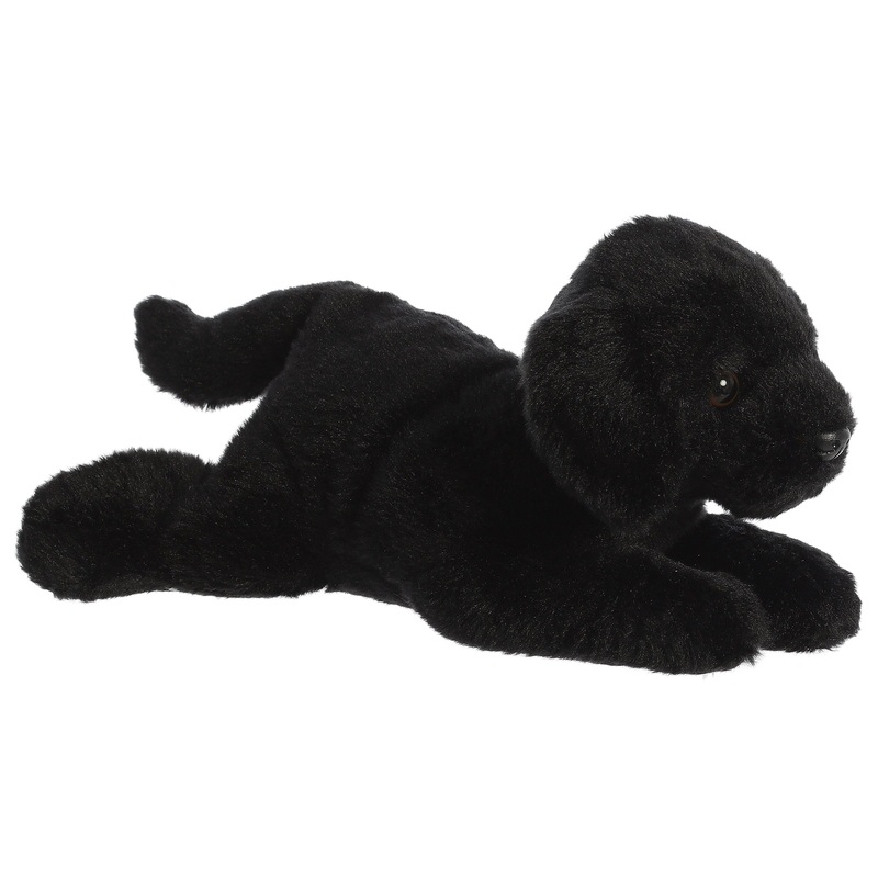 Aurora Adorable Flopsie Black Labrador Stuffed Animal - Playful Ease - Timeless Companions - Black 12 Inches