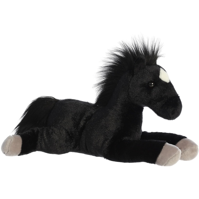 Aurora Adorable Flopsie Blackjack Stuffed Animal - Playful Ease - Timeless Companions - Black 12 Inches
