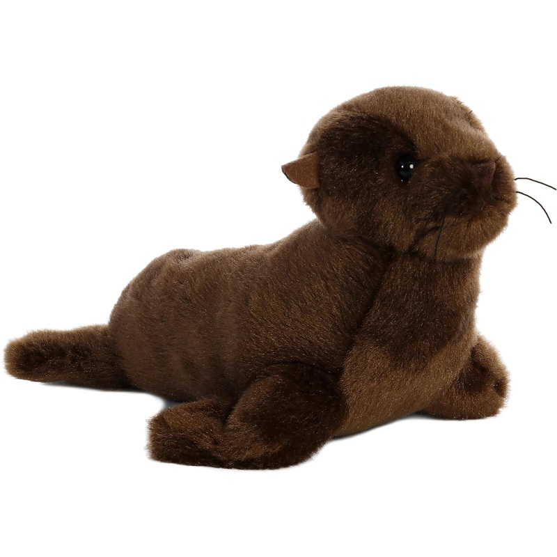 Aurora Adorable Mini Flopsie California Sea Lion Stuffed Animal - Playful Ease - Timeless Companions - Brown 8 Inches
