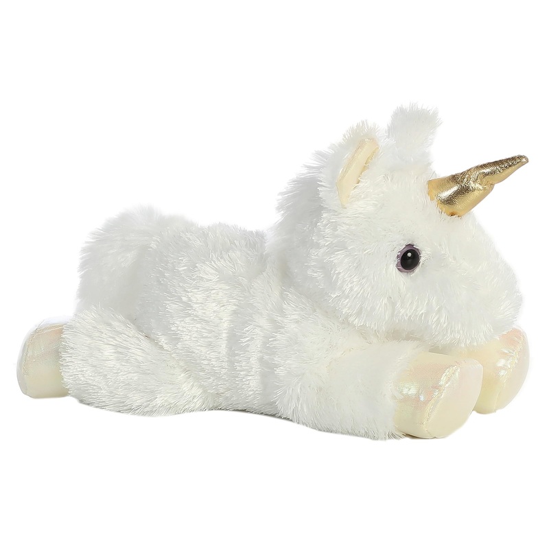 Aurora Adorable Mini Flopsie Celestial Stuffed Animal - Playful Ease - Timeless Companions - White 8 Inches