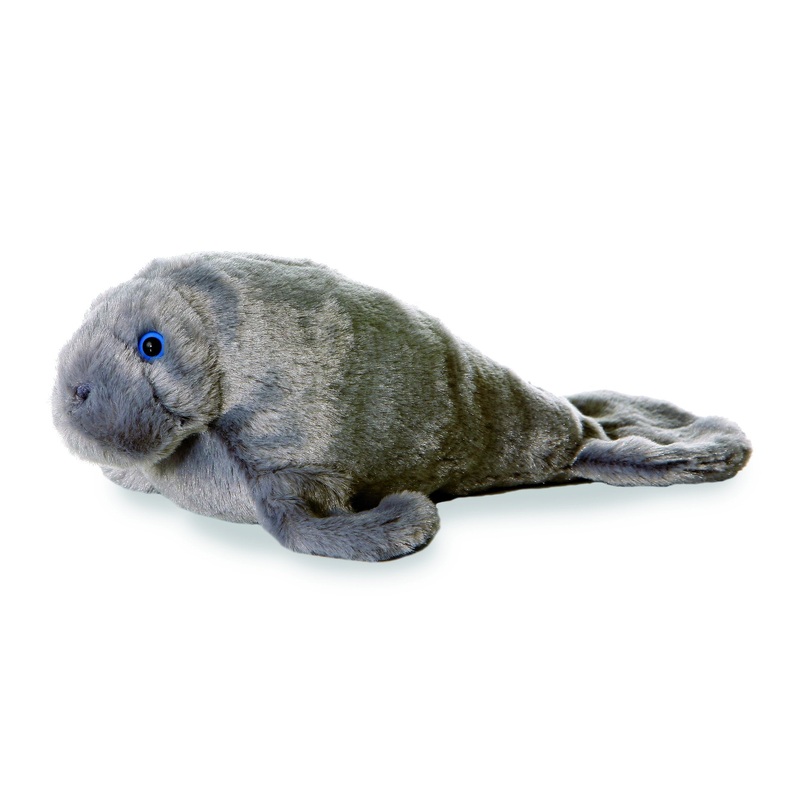 Aurora Adorable Mini Flopsie Manny Stuffed Animal - Playful Ease - Timeless Companions - Gray 8 Inches