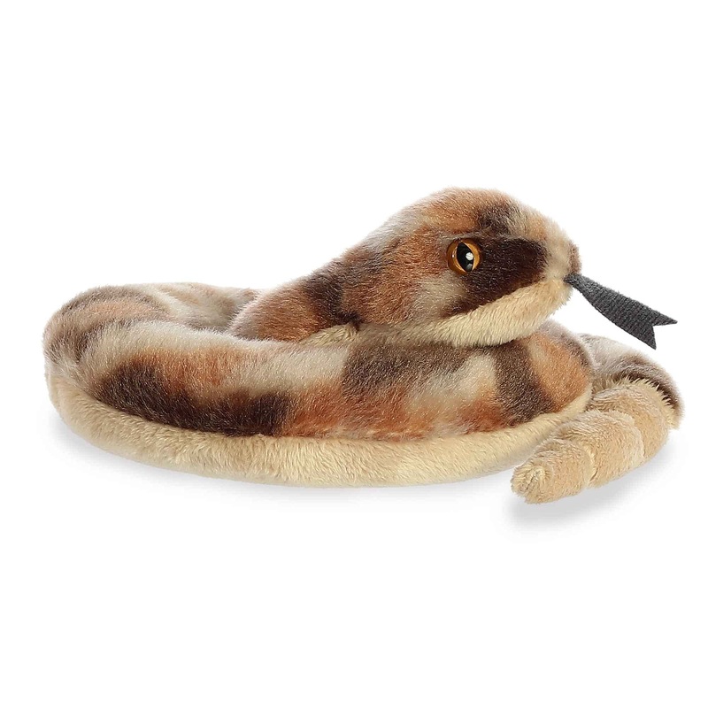 Aurora Adorable Mini Flopsie Ruse Rattlesnake Stuffed Animal - Playful Ease - Timeless Companions - Brown 8 Inches