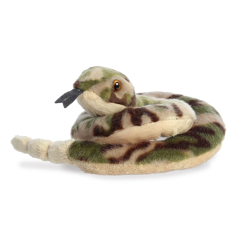 Aurora Adorable Mini Flopsie Slick Snake Stuffed Animal - Playful Ease - Timeless Companions - Green 8 Inches