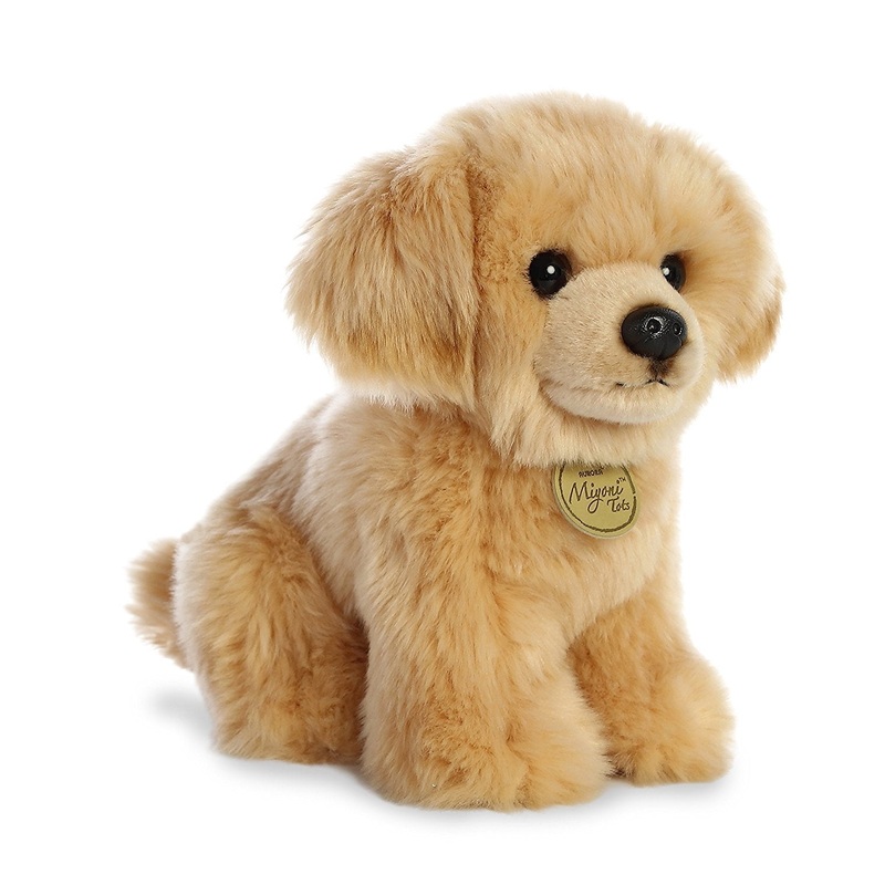 Aurora Adorable Miyoni Tots Golden Retriever Pup Stuffed Animal - Lifelike Detail - Cherished Companionship - Brown 11 Inches