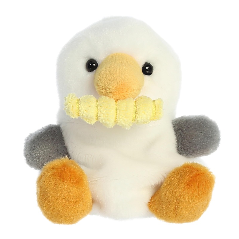 Aurora Adorable Palm Pals Buoy Seagull With Fry Stuffed Animal - Pocket-Sized Play - Collectable Fun - White 5 Inches