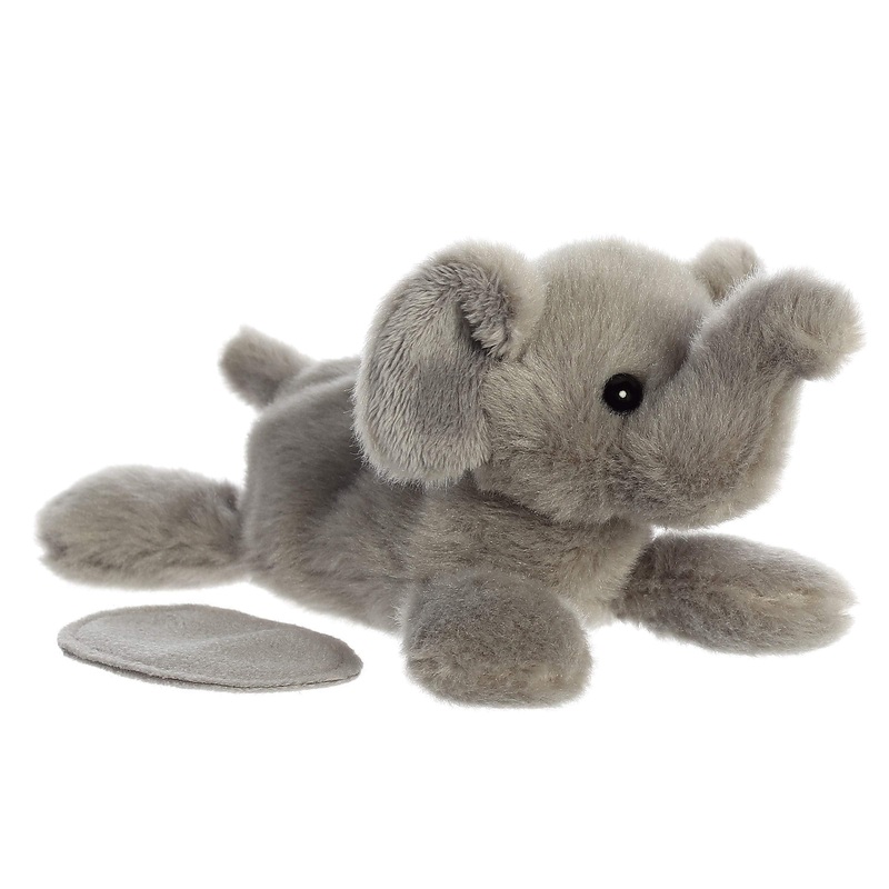 Aurora Adorable Shoulderkins Ella Elephant Stuffed Animal - On-The-Go Fun - Interactive Play - Gray 6 Inches
