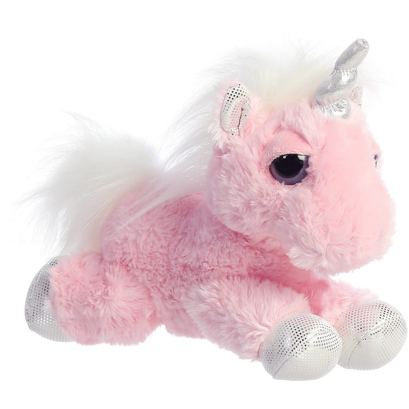 Aurora Enchanting Dreamy Eyes Heavenly Pink Unicorn Stuffed Animal - Captivating Gaze - Aesthetic Appeal - Pink 10 Inches
