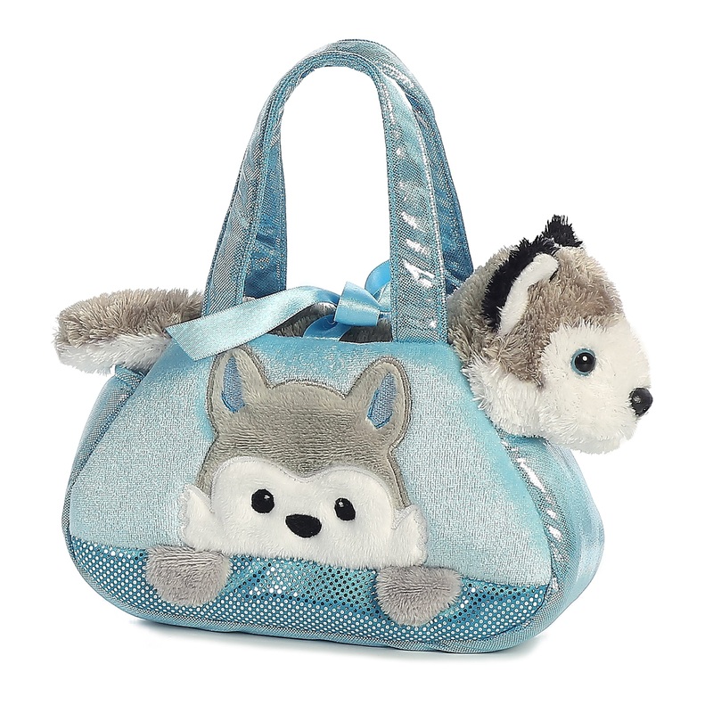 Aurora Fashionable Fancy Pals Peek-A-Boo Husky Stuffed Animal - On-The-Go Companions - Stylish Accessories - Multicolor 7 Inches